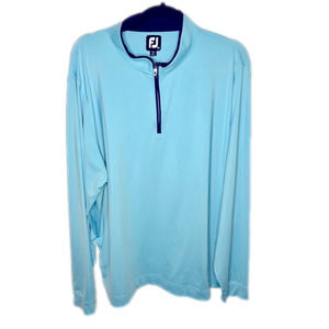 FootJoy Men’s XL Lightweight Solid Performance Quarter Zip Light Blue
